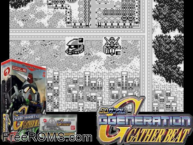 SD Gundam G Generation - Gather Beat (J) [M] Wonderswan game showing 3D box cover and gameplay screenshot